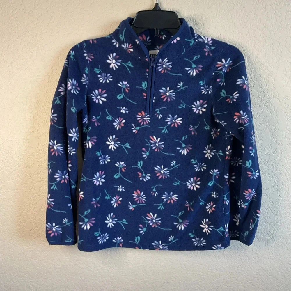 Oshkosh B'gosh Girls Floral Fleece Pullover‎ Size 12